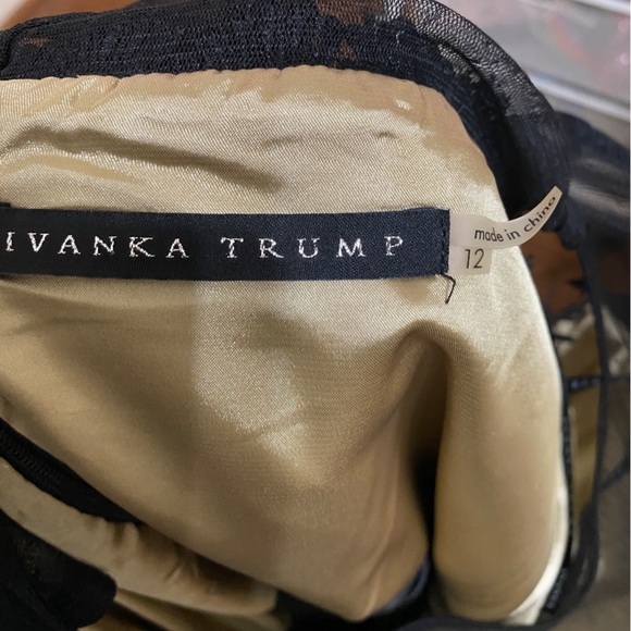 Black dress w/ lace & sheer top size 12 Ivanka Trump great condition! Flattering - Picture 10 of 12